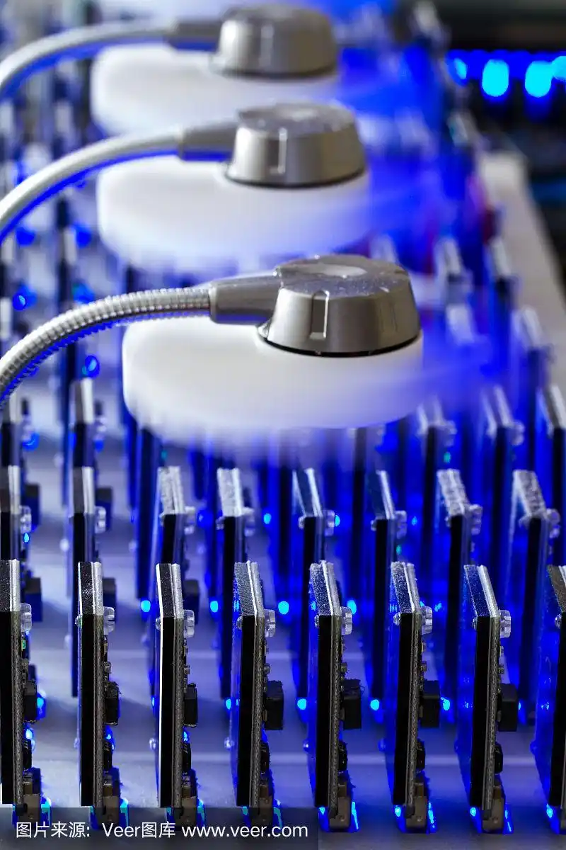 A powerful ASIC miner in action, exemplifying the efficiency needed for Bitcoin extraction