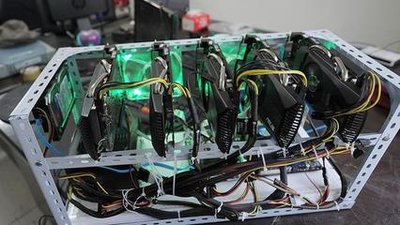 An overview of a modern mining rig setup, illustrating the efficiency of Canaan's ASIC miners in a typical operation